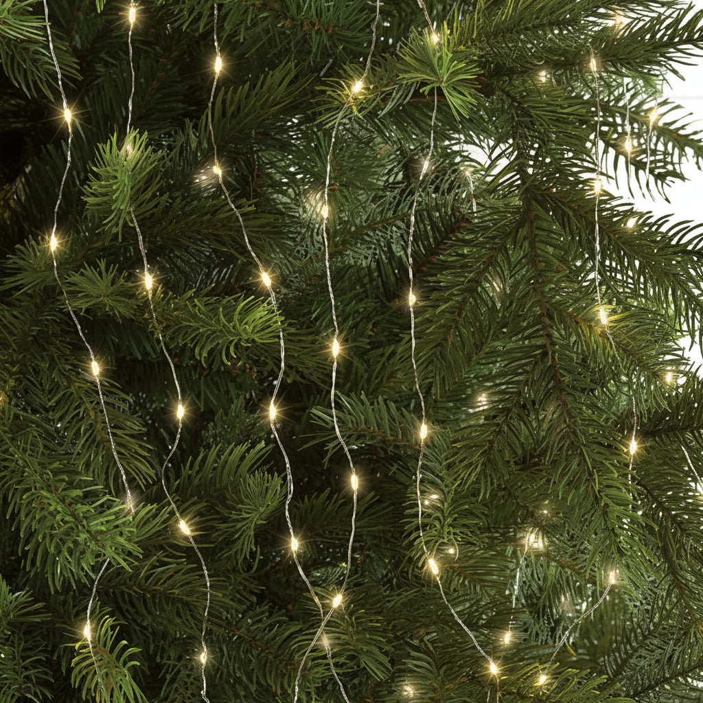 672 Warm White MicroLED Christmas Tree Lights 83 in Silver Wire Indoor/Outdoor IP44